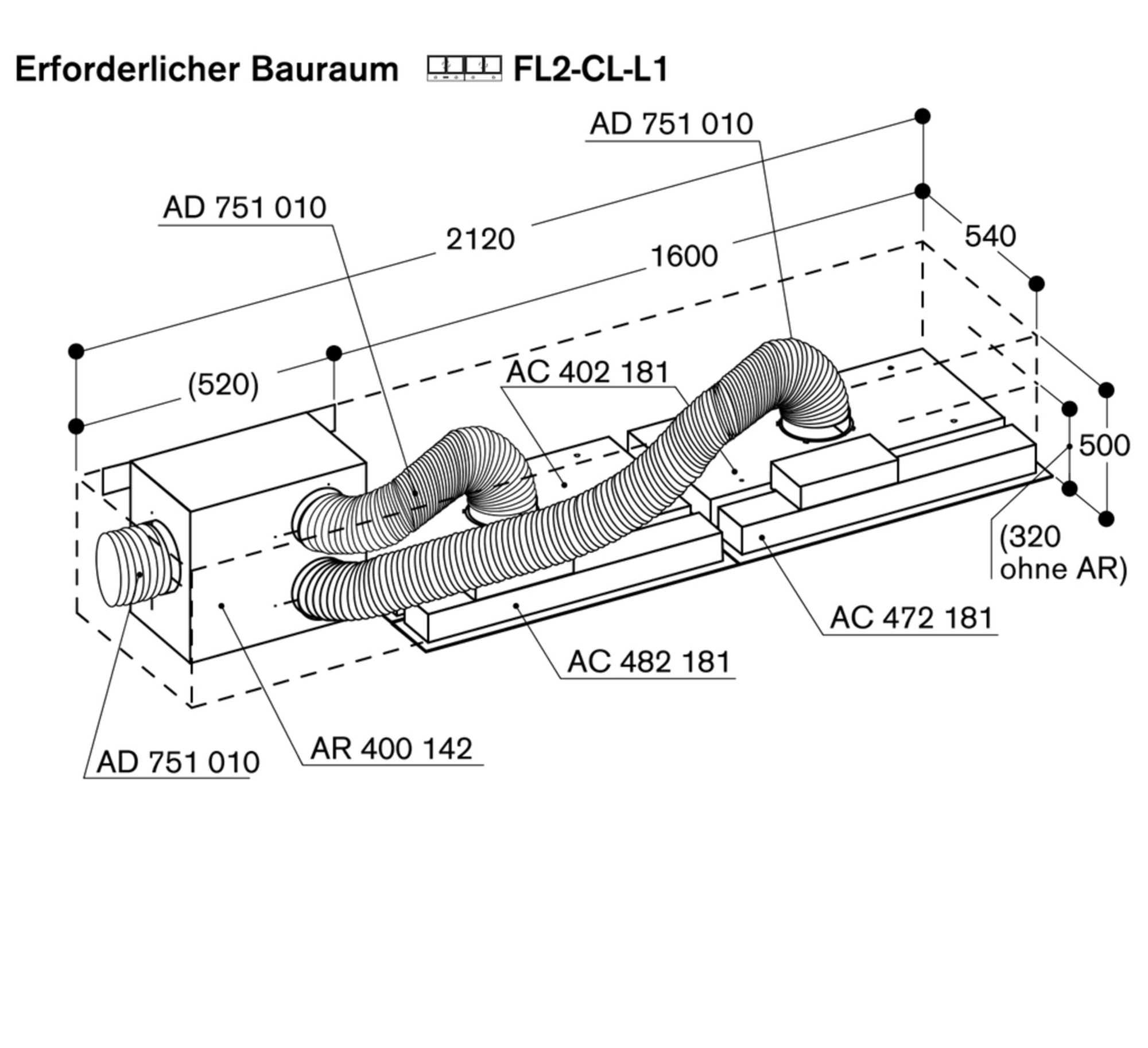 Gaggenau AC402181 Deckenhaube Edelstahl