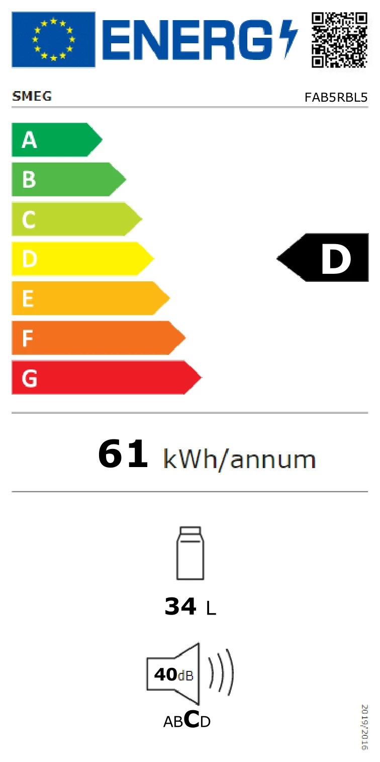 Energy Class D - Full EU energy label