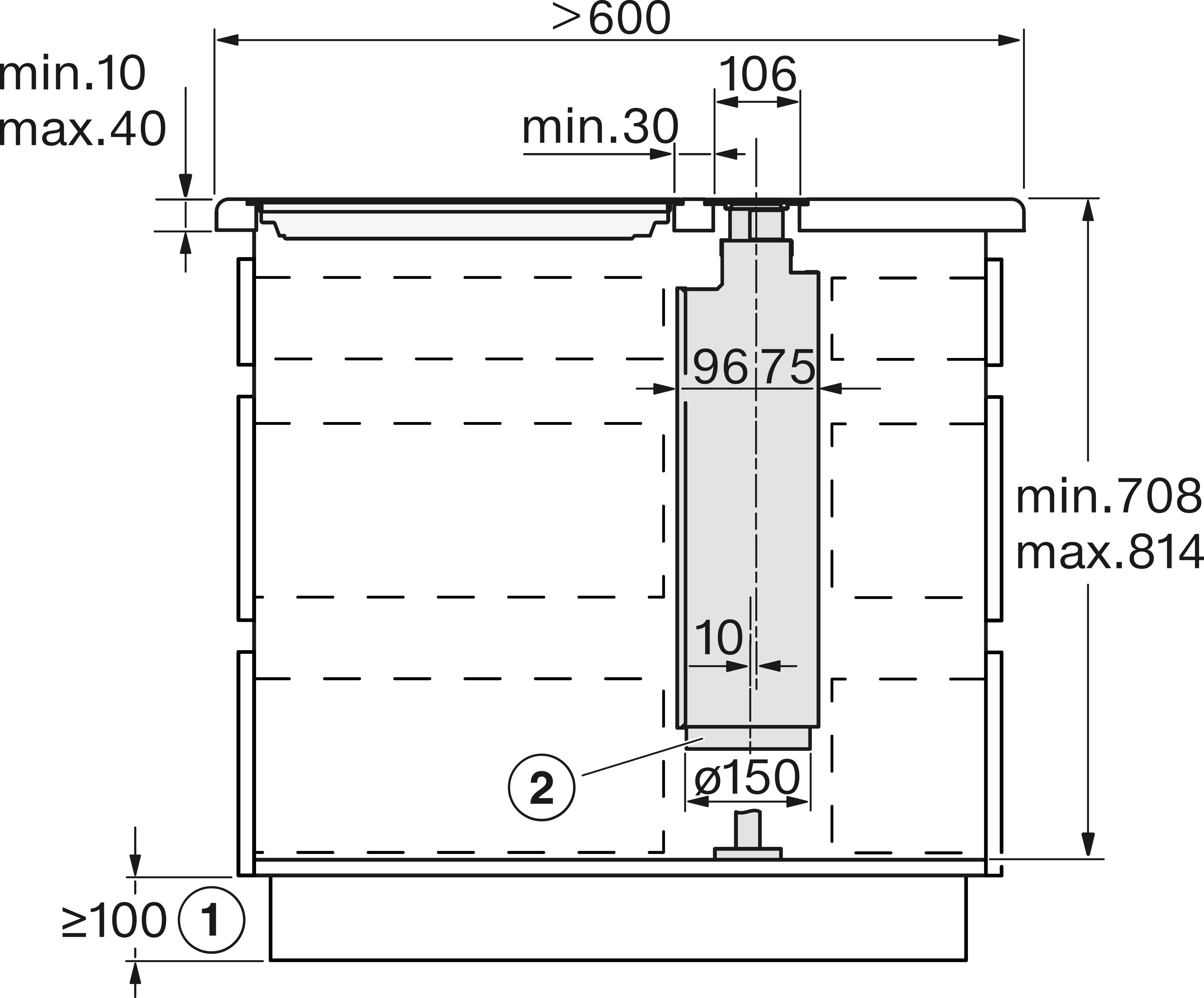 Miele DAD 4941 Black Levantar Downdraft-Dunstabzugshaube Schwarz