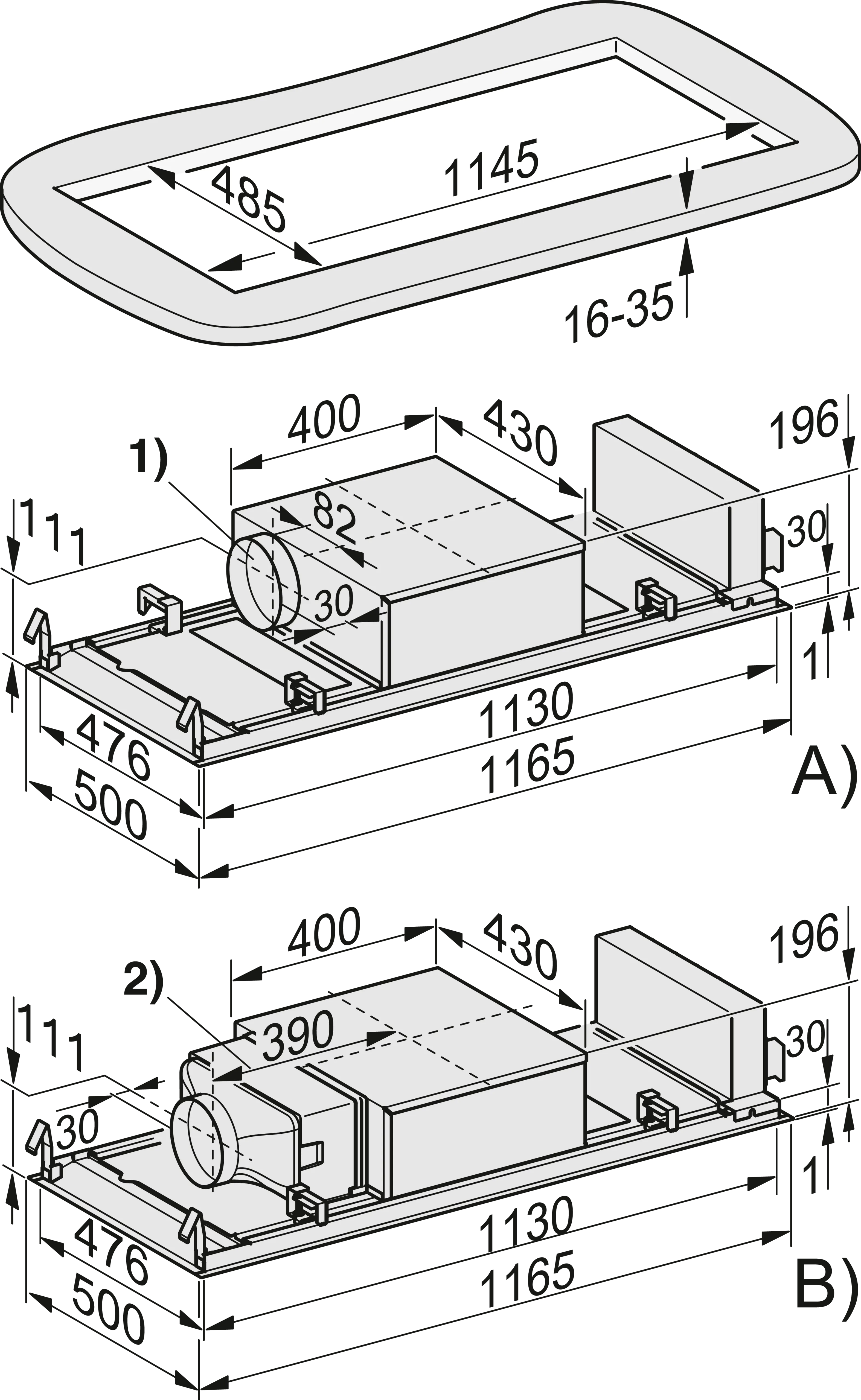 Miele DAC 2240 Stella Deckengebläse Edelstahl