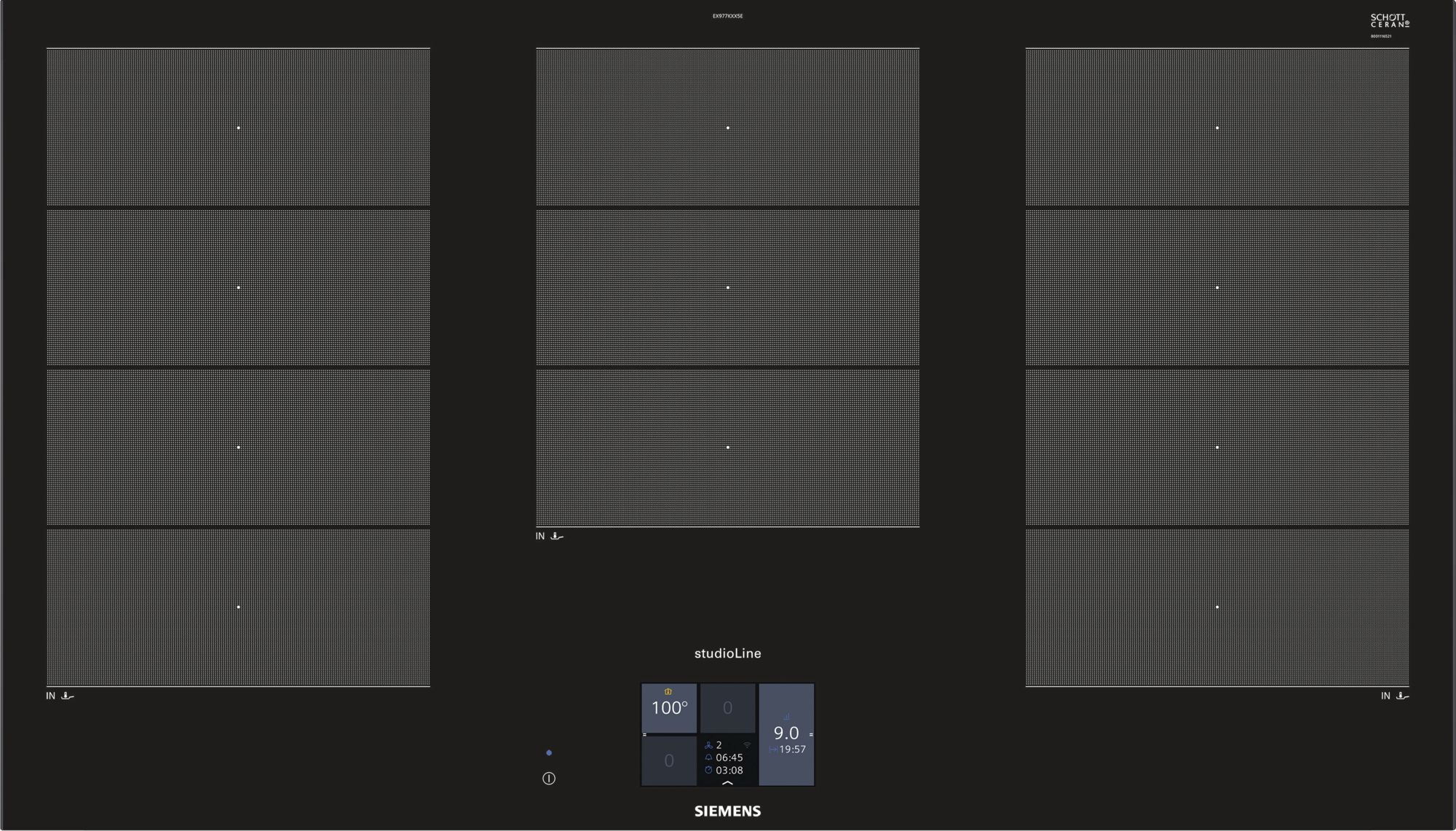 Siemens EX977KXX5E Einbau-Induktionskochfeld Schwarz