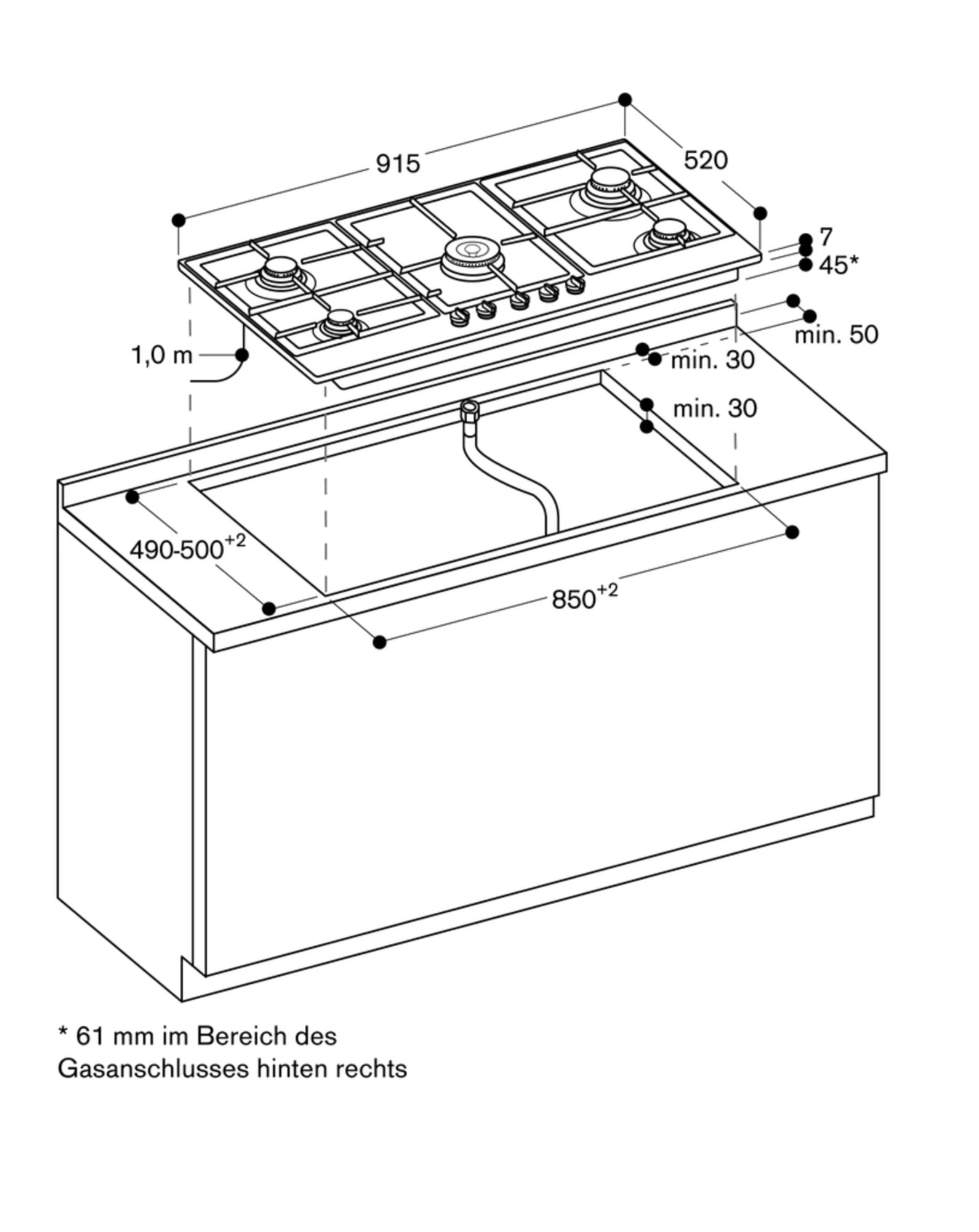 Gaggenau CG291210DE Gaskochfeld Edelstahl