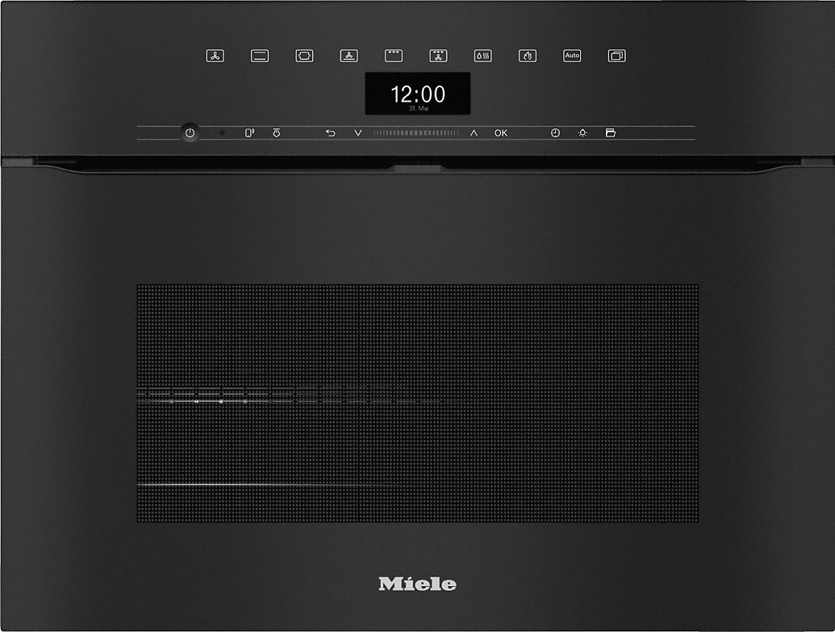 Miele H 7440 BPX Griffloser Kompakt-Backofen Obsidianschwarz