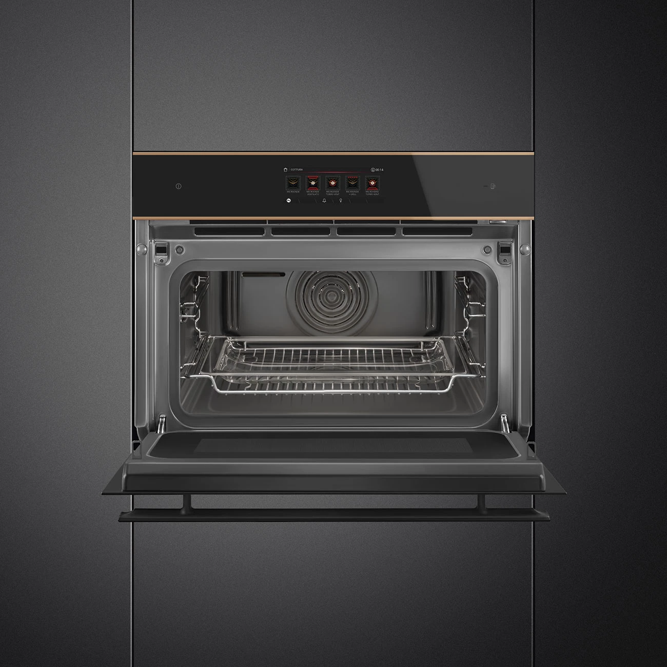 Smeg SO4606WAPNR Einbau-Backofen mit Mikrowellen- und Dampffunktion Schwarz