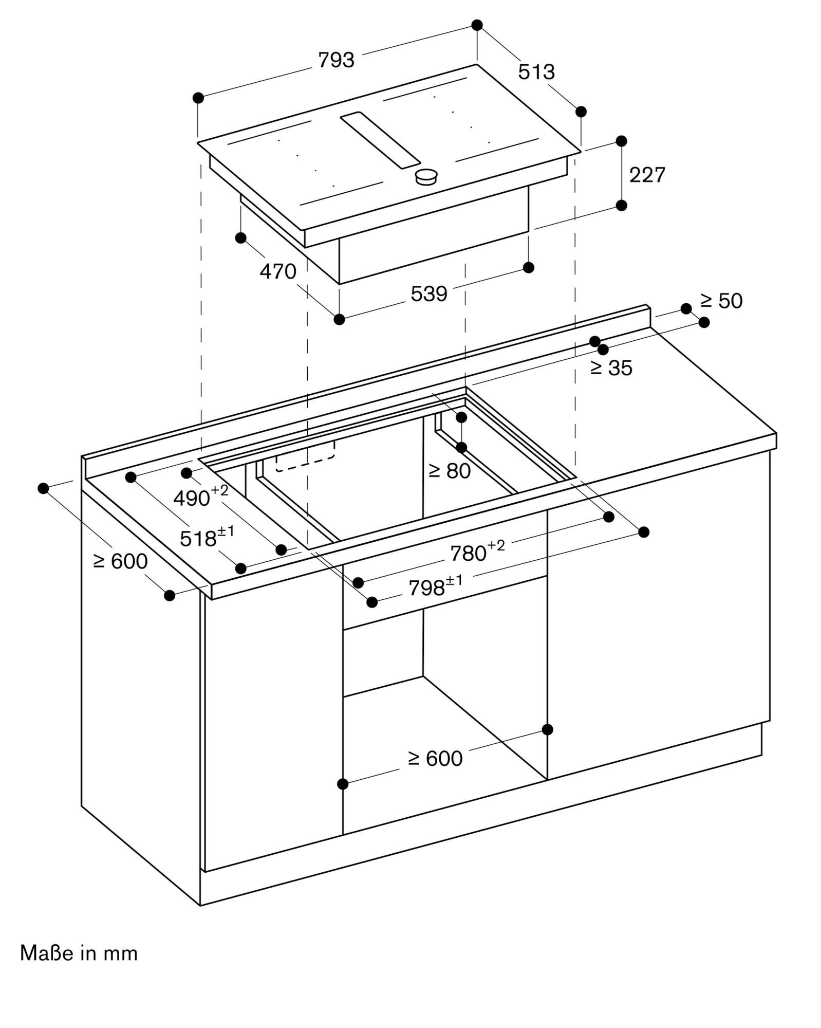 Gaggenau CV282101 Induktionskochfeld mit integriertem Wrasenabzug Schwarz