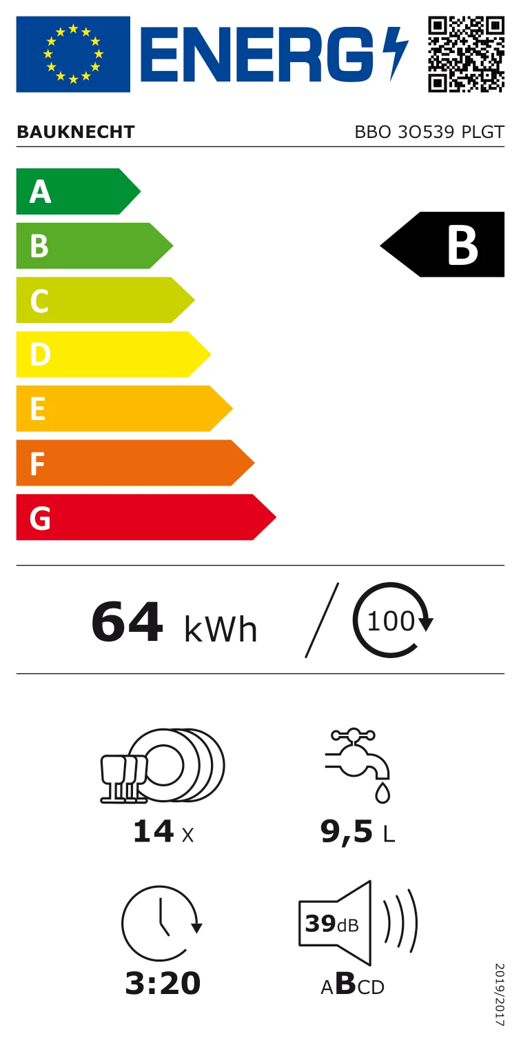 Energy Class B - Full EU energy label