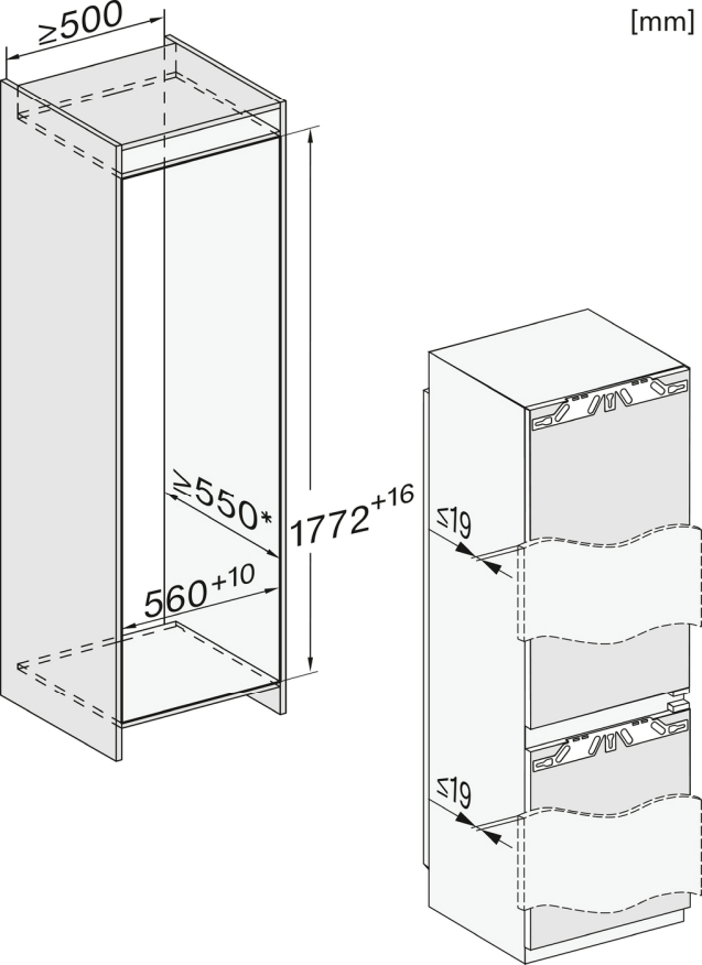 Miele KFN 7744 E Einbau-Kühl-Gefrierkombination