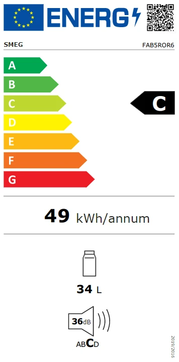 Energy Class C - Full EU energy label
