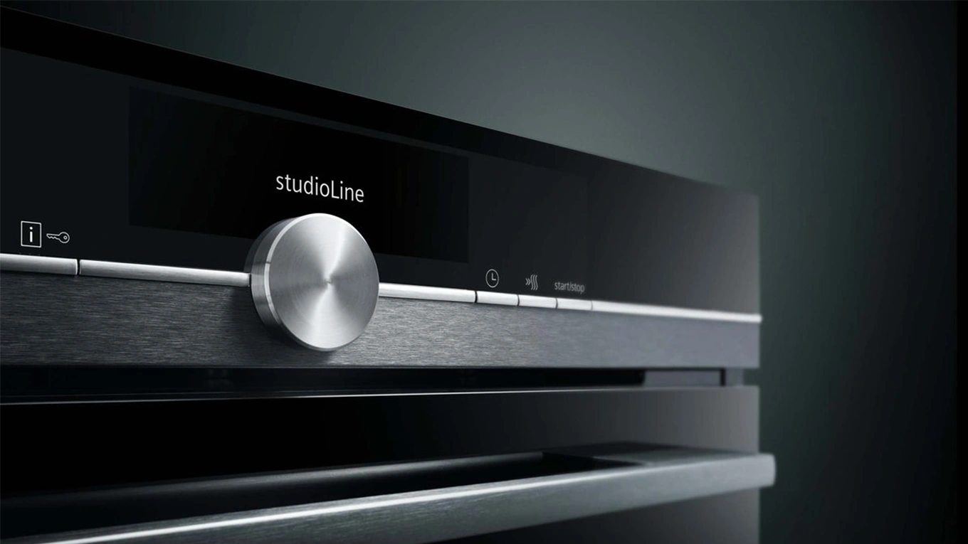 Siemens studioLine Design Einbaugeräte blacksteel Design Oberfläche am Siemens studioLine Einbaugeräte-Display
