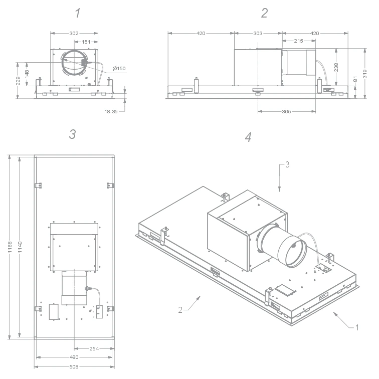 Novy Pureline Pro 6941 Deckenhaube Weiß