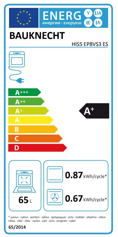 Energy Class A+ - Full EU energy label