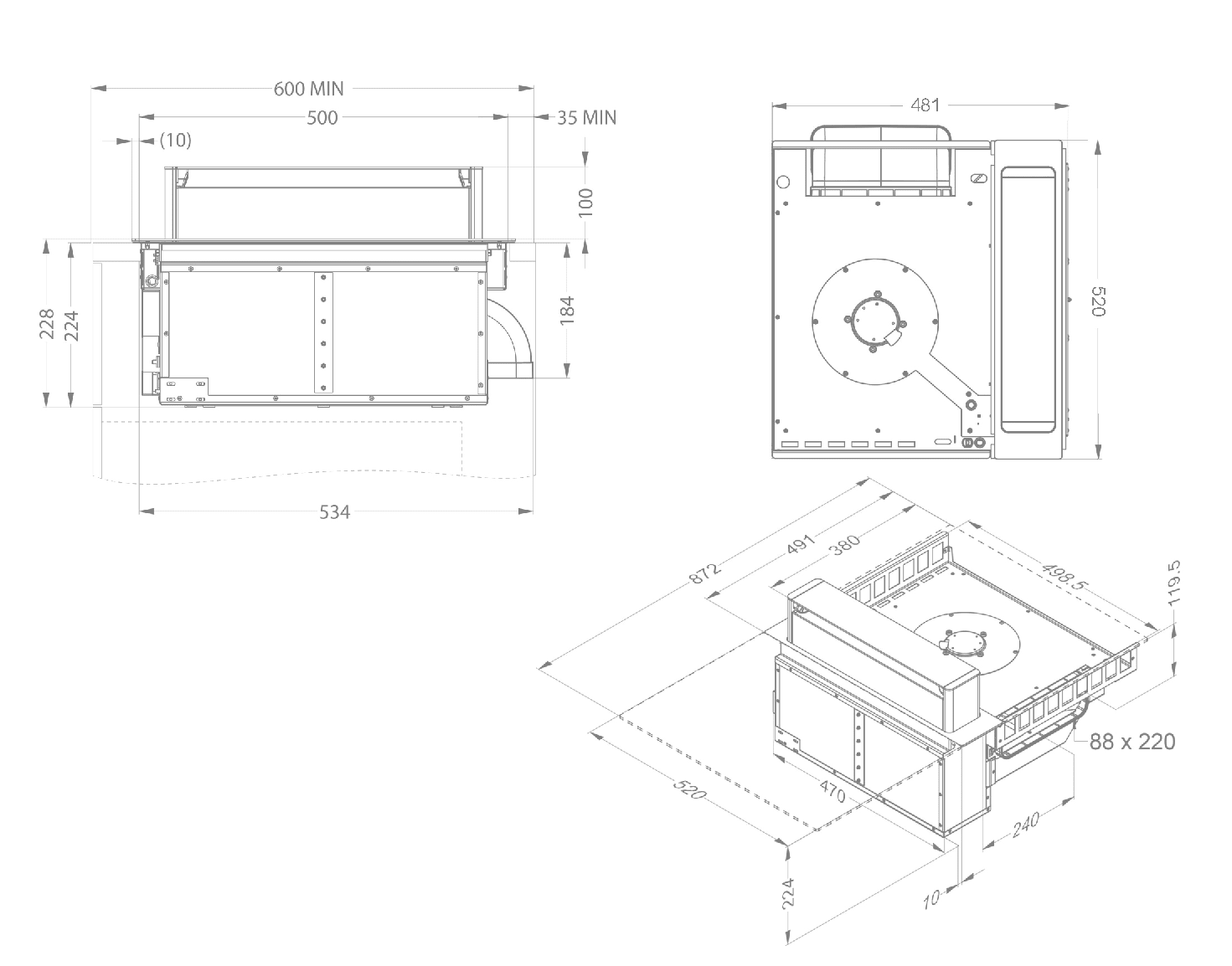 Novy Up Comfort 40002 Muldenlüftung Schwarz