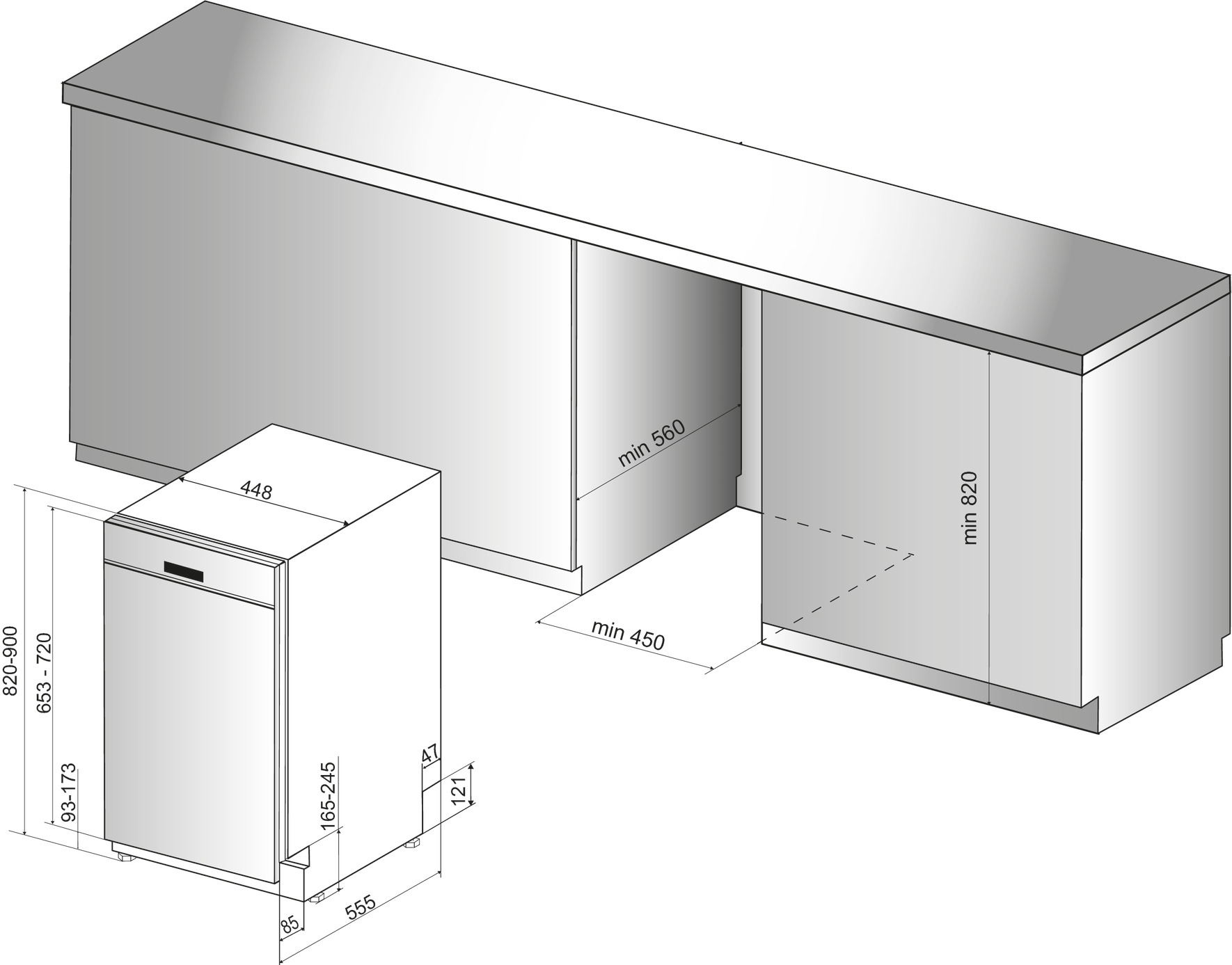 Bauknecht BSBO 3O23 PF X Integrierter Geschirrspüler Edelstahl