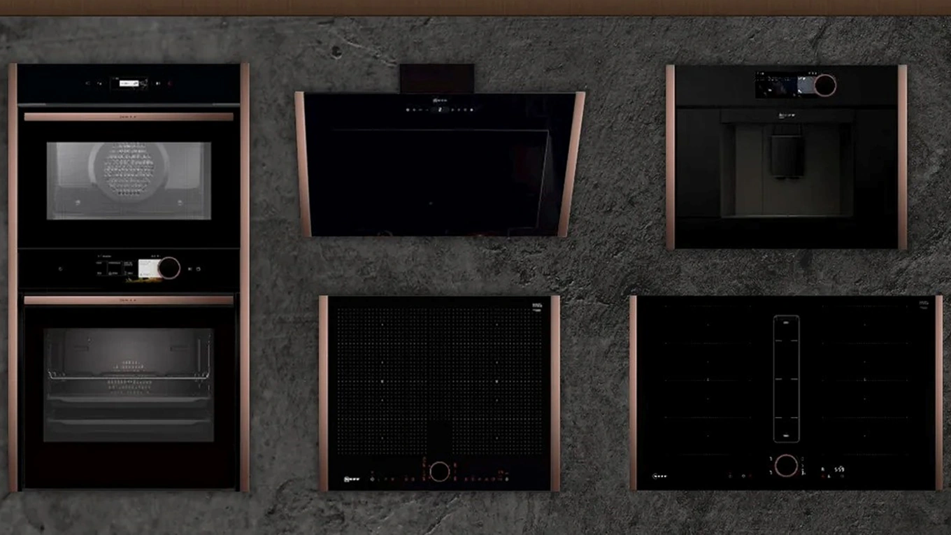 neff brushed bronze neff geräte mit seitenleisten und griff in bruhed bronze