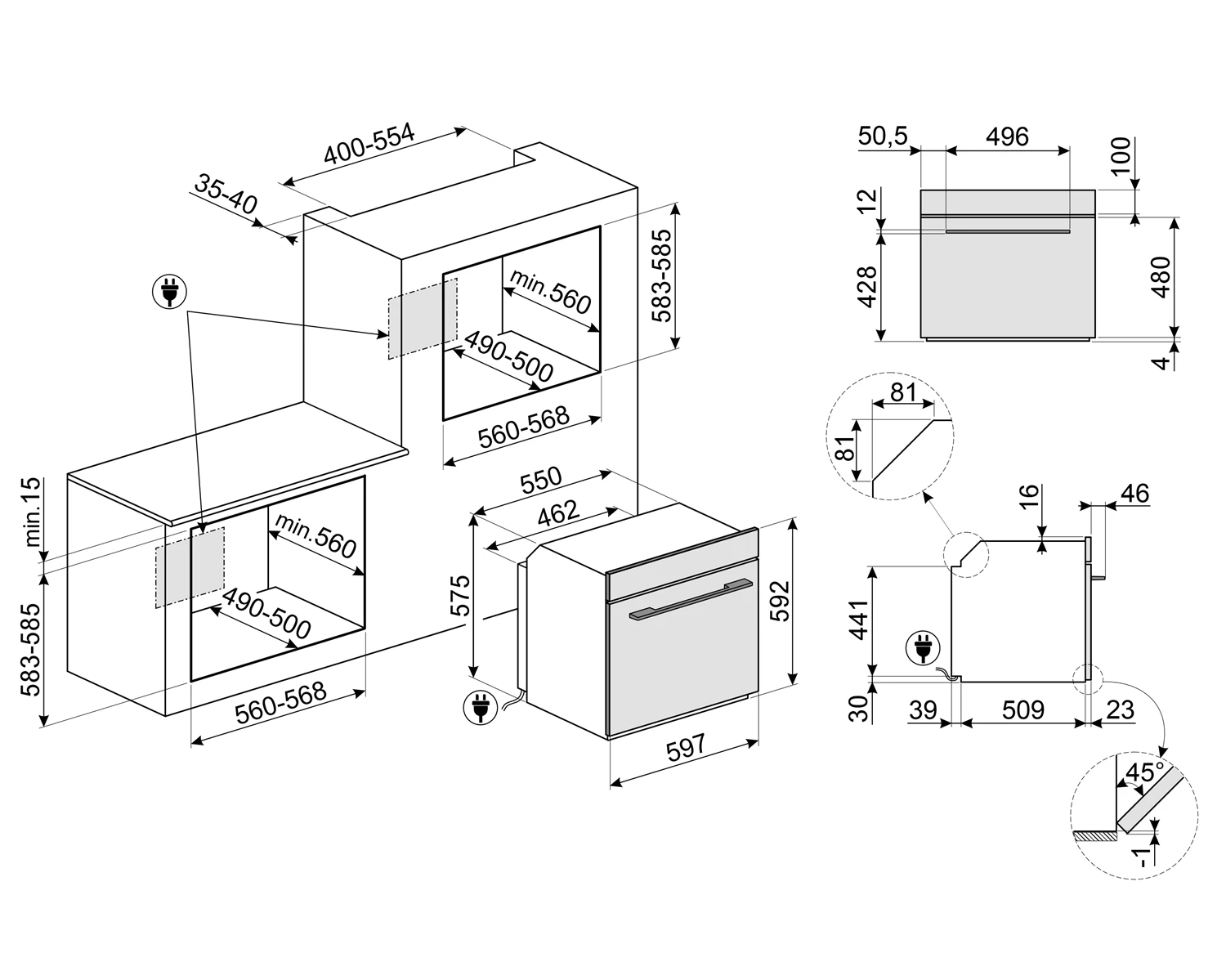 Smeg SO6104APB3 Einbau-Backofen mit Mikrowellen- und Dampffunktion Schwarz