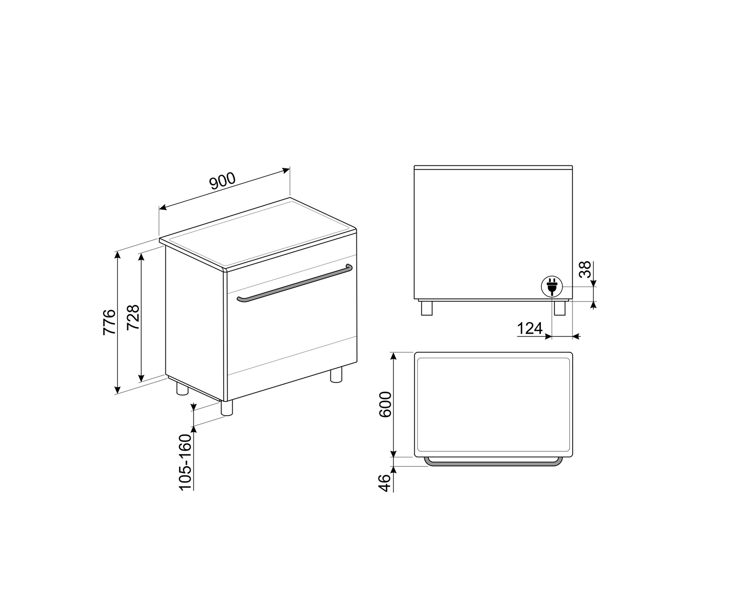 Smeg SCD90IMX9-1 Stand-Herd Edelstahl