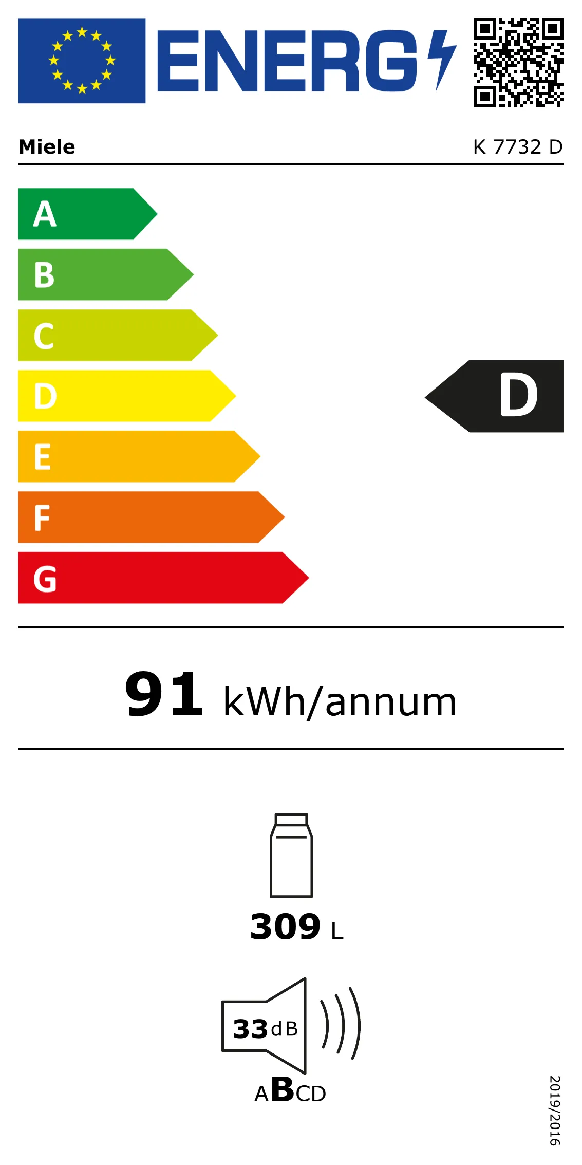 Energy Class D - Full EU energy label
