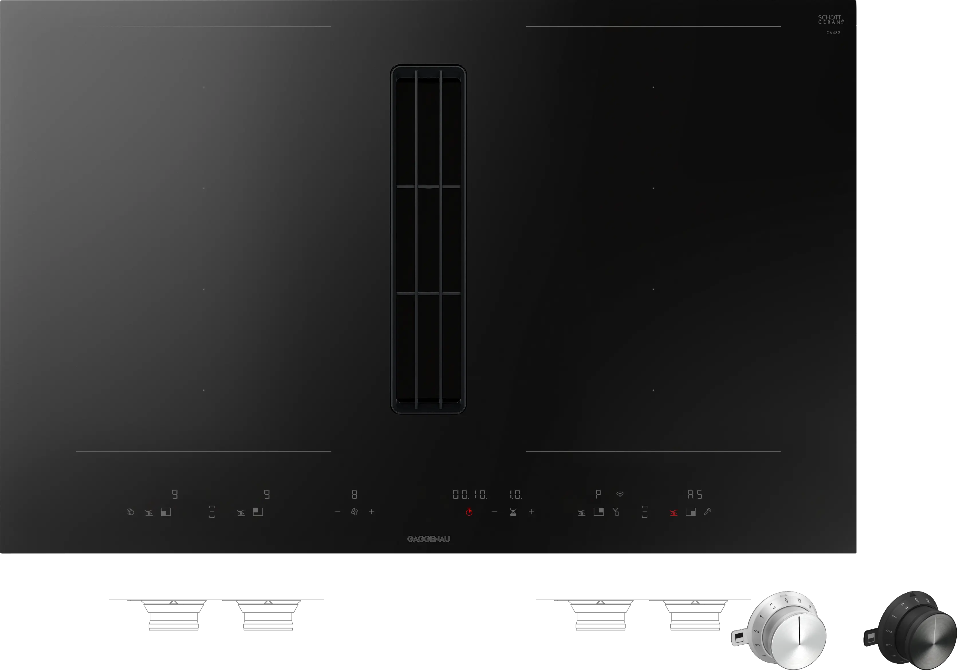 Gaggenau CV482105 Induktionskochfeld mit integriertem Wrasenabzug Schwarz
