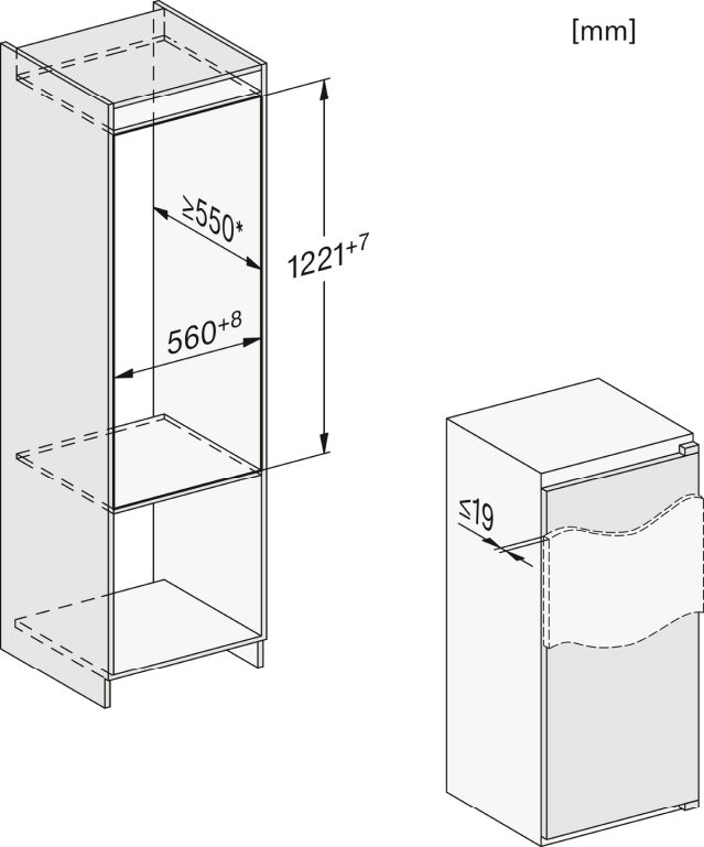 Miele K 7313 D Einbau-Kühlschrank 