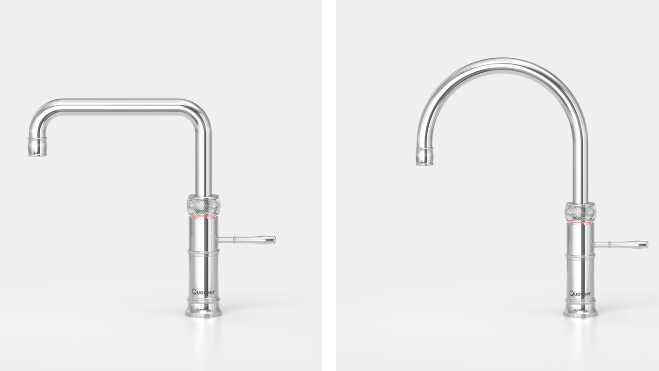 quooker classic fusion wasserhahn bildvergleich vom quooker classic fusion wasserhahn in eckig und rund