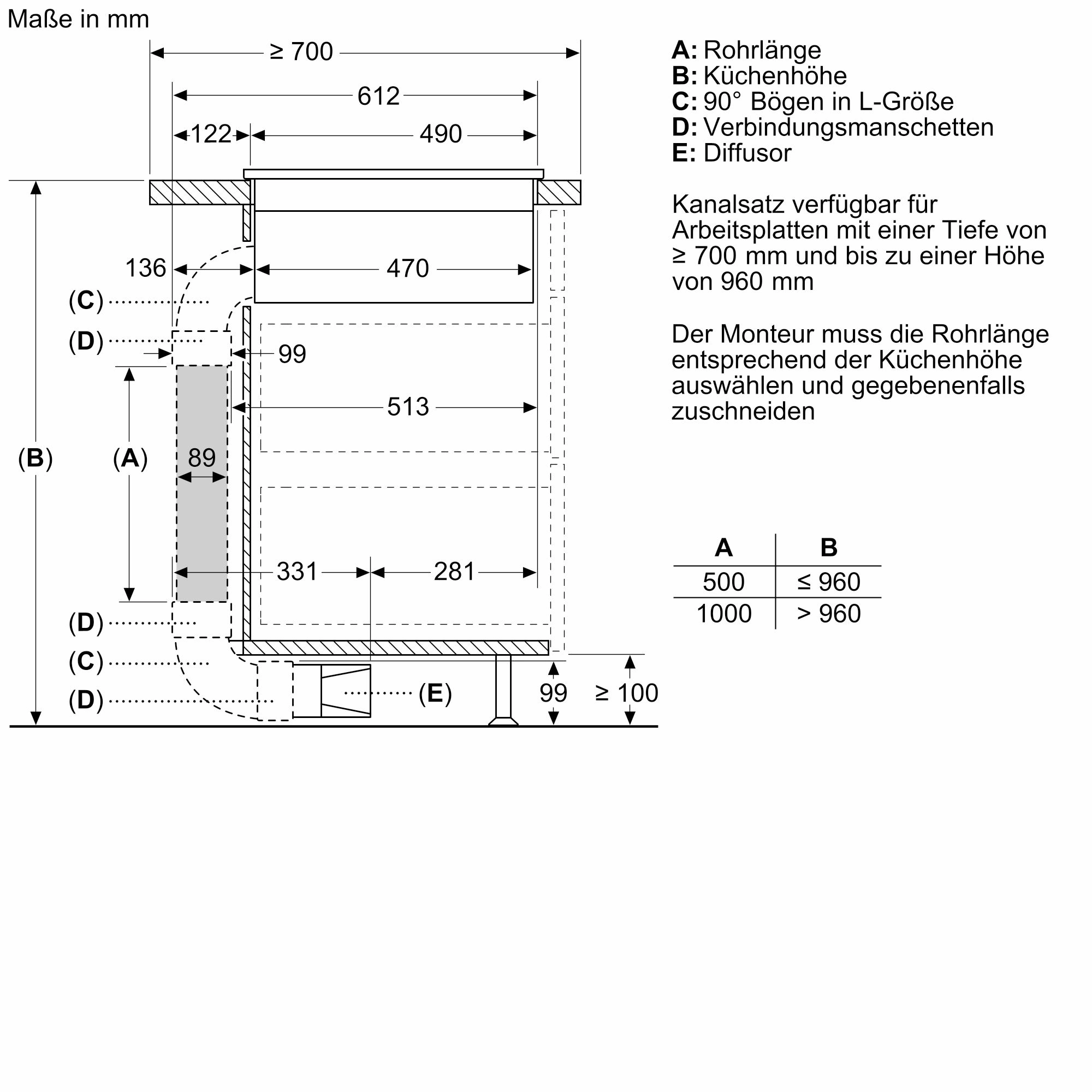 Siemens EX877NX68E Muldenlüftung