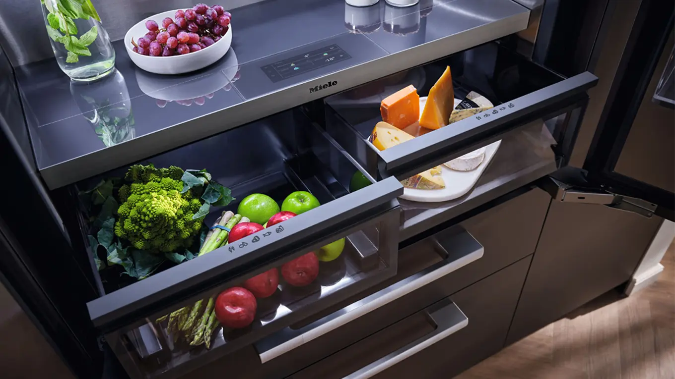 masterfresh pro obst und gemüse schubladen im miele kühlschrank
