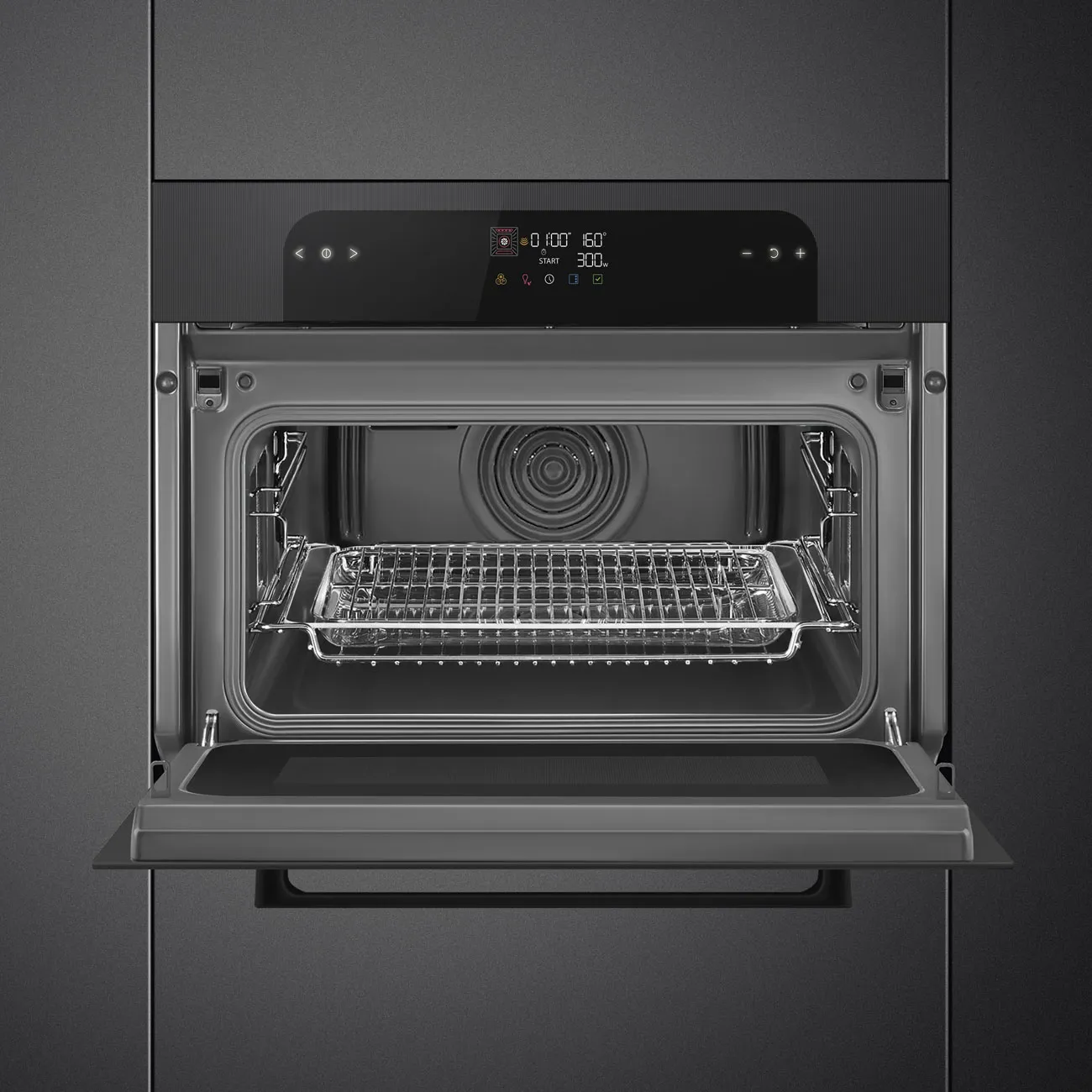 Smeg SO4202M1B Kompakt-Backofen mit Mikrowelle Schwarz
