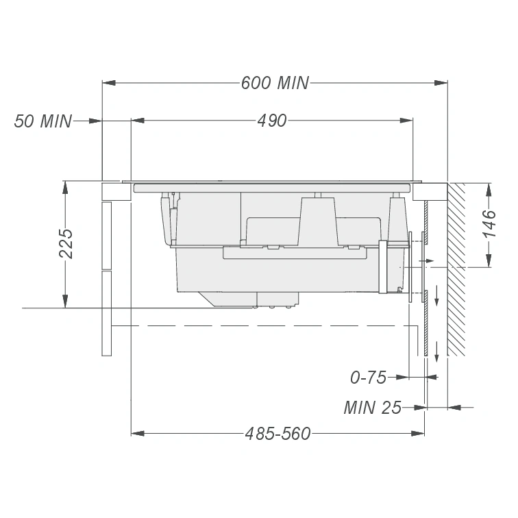 Novy Easy Option 1861 Muldenlüftung Schwarz