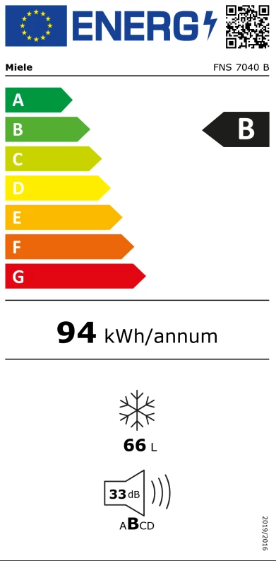 Energy Class B - Full EU energy label
