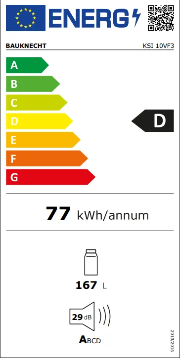 Energieklasse D - Vollständiges EU-Energielabel