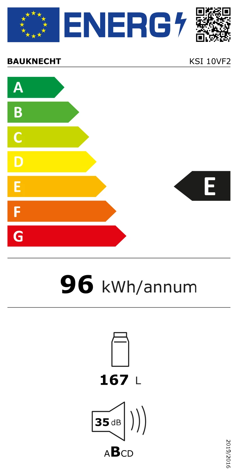 Energieklasse E - Vollständiges EU-Energielabel