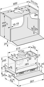 Miele DAS 4640 Flachpaneelhaube Transparent Glas