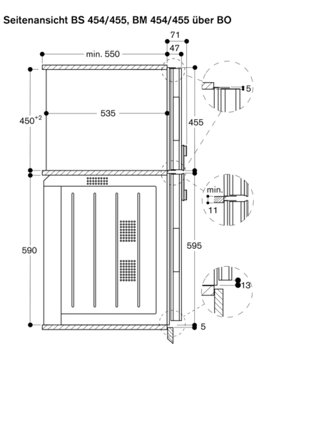 Gaggenau BM455110 Einbau-Backofen mit Mikrowellenfunktion Edelstahl