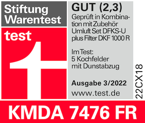 Miele KMDA 7476 FR Induktionskochfeld mit integriertem Wrasenabzug Edelstahl