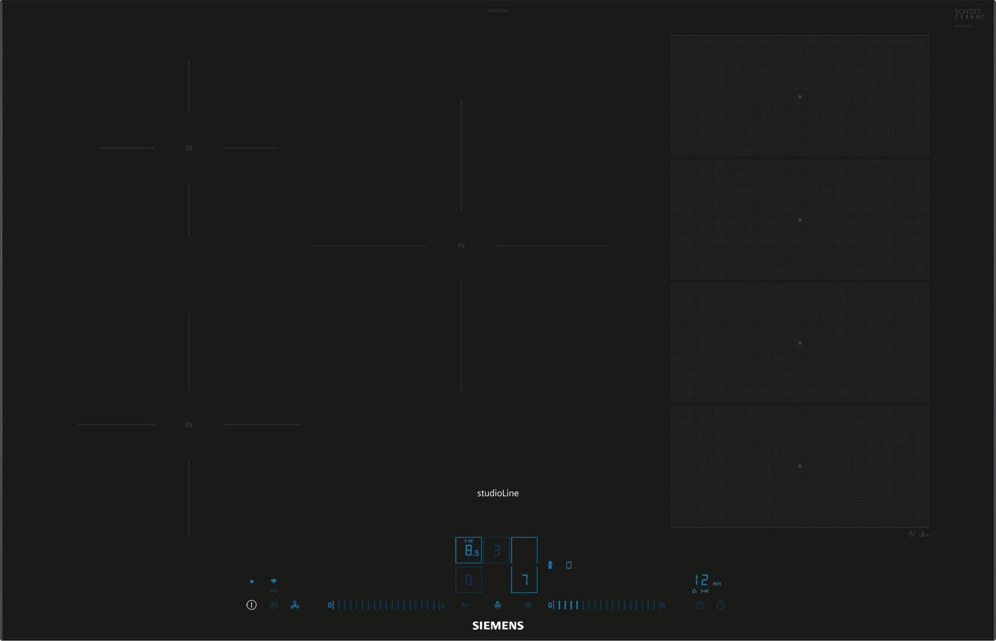 Siemens EX877NVV6E Einbau-Induktionskochfeld Schwarz