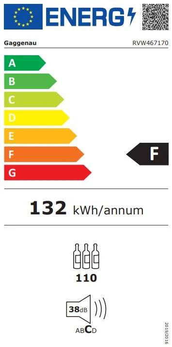 Energy Class F - Full EU energy label