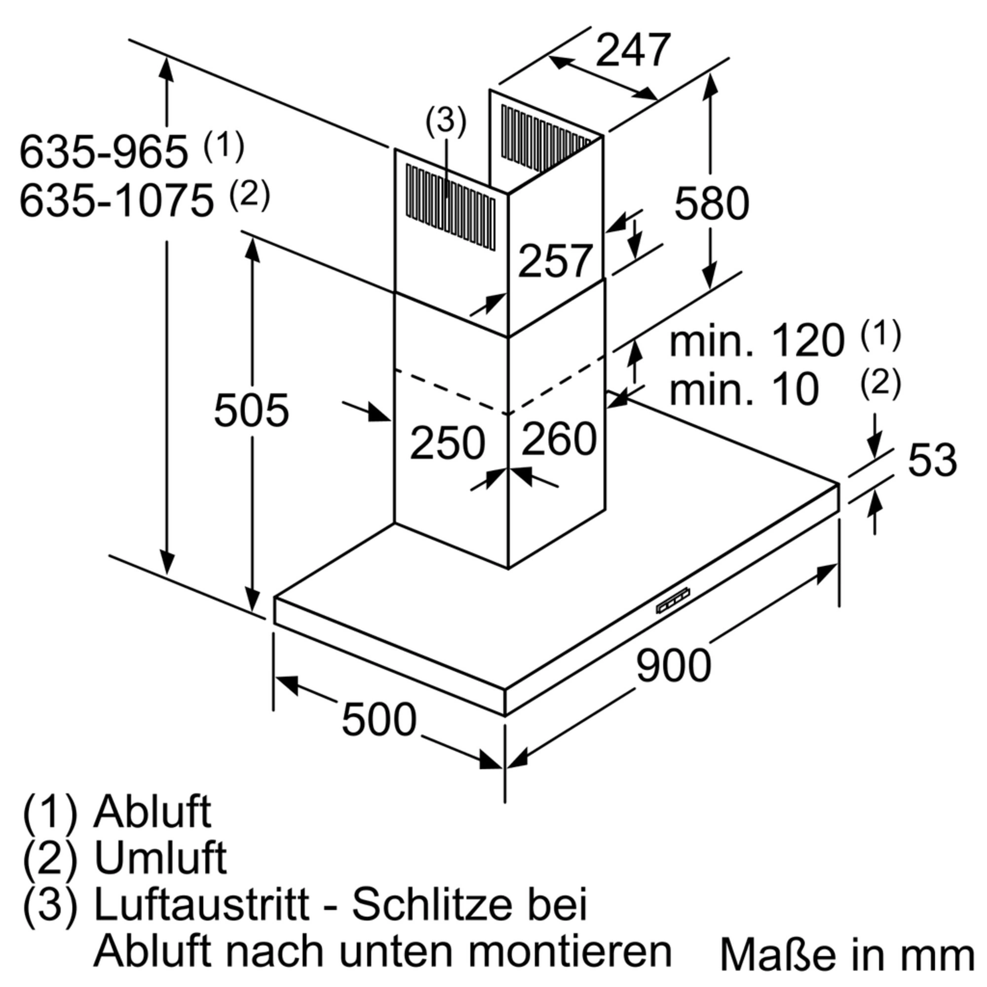Siemens LC96BBM65 Wandhaube Schwarz