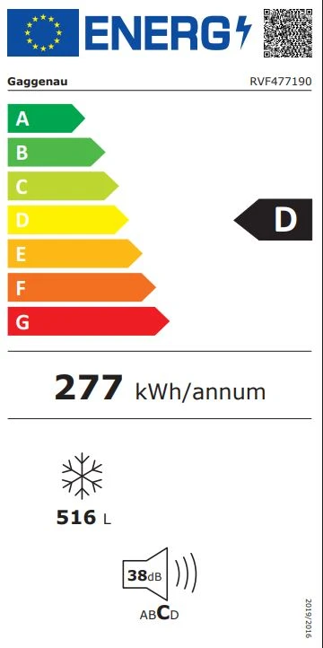 Energy Class D - Full EU energy label