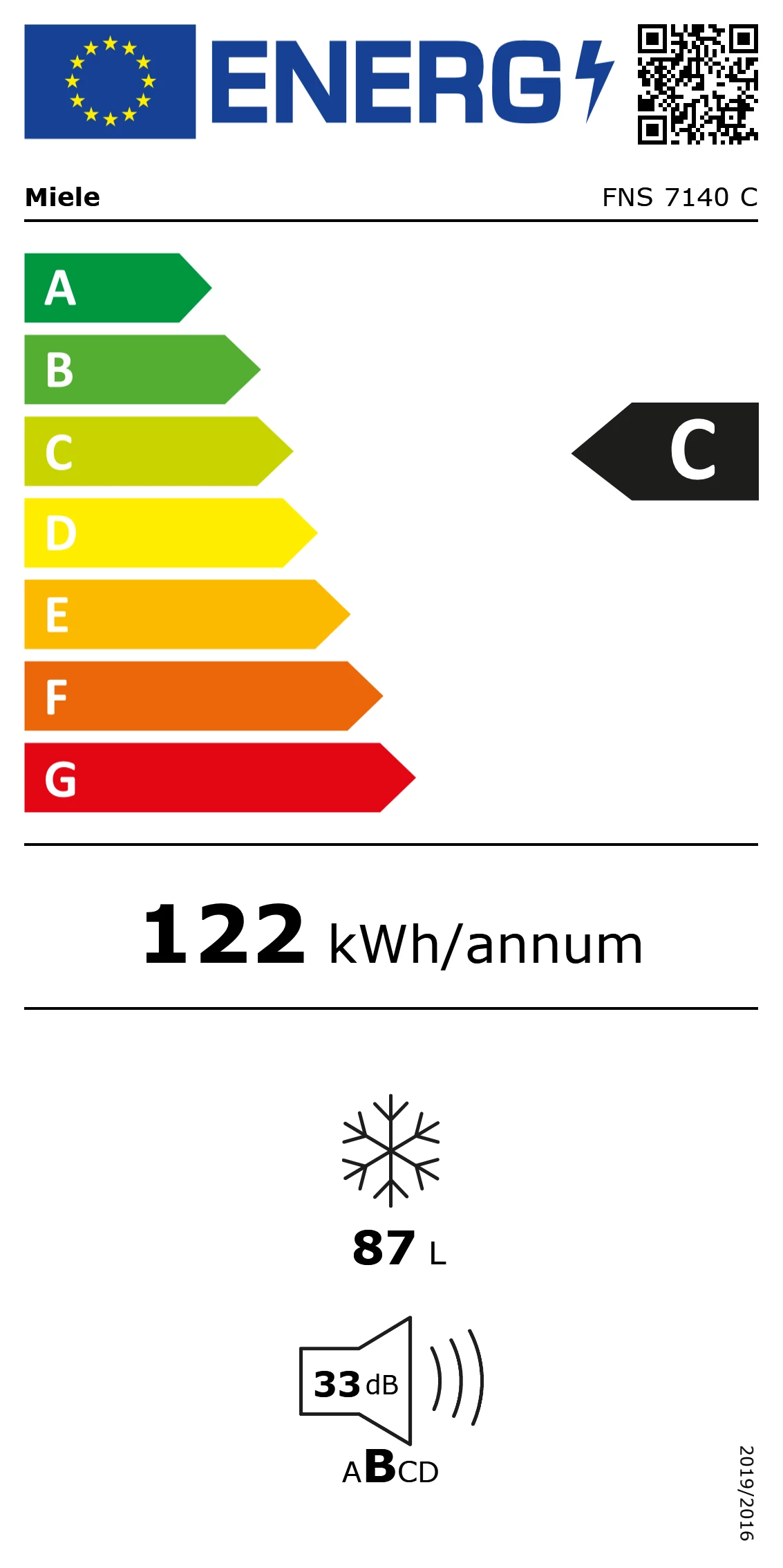 Energy Class C - Full EU energy label
