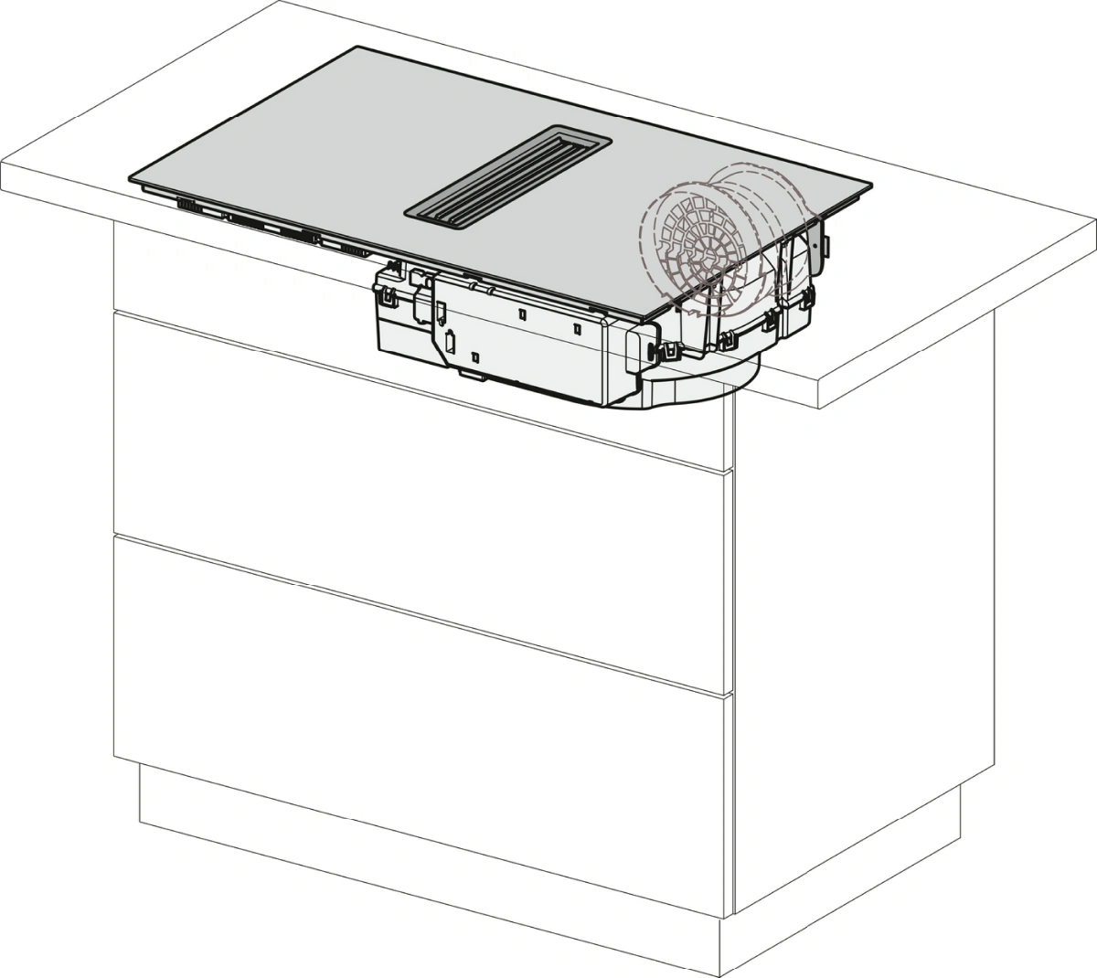 Miele KMDA 7473 FL-U Silence Induktionskochfeld mit integriertem Wrasenabzug Schwarz