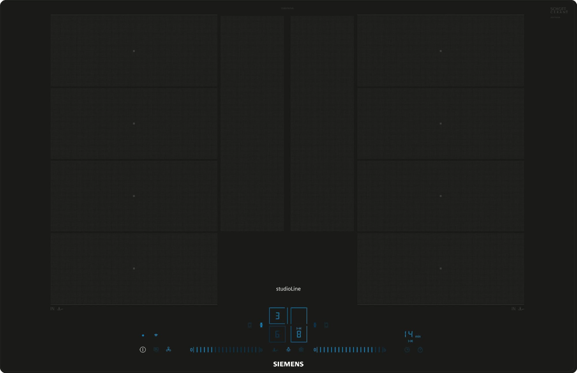 Siemens studioLine EX807NYV6E Einbau-Induktionskochfeld Schwarz Siemens studioLine EX807NYV6E Einbau-Induktionskochfeld Schwarz