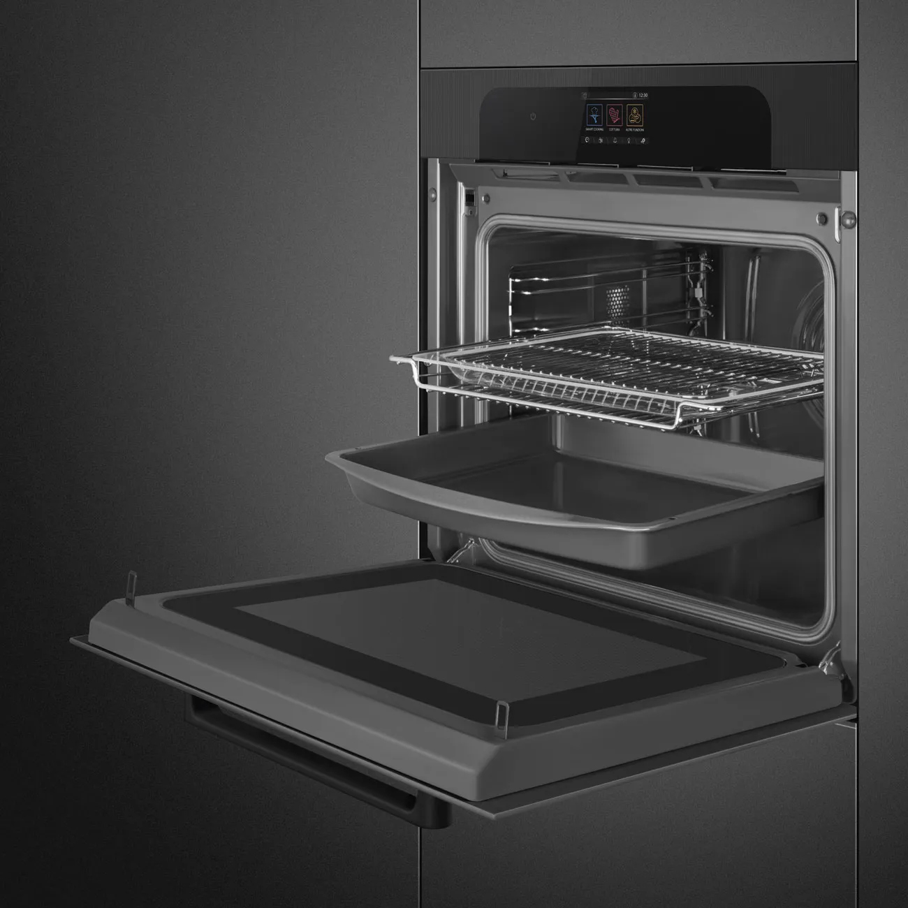 Smeg SO6204M2PB Einbau-Backofen mit Mikrowellenfunktion Schwarz