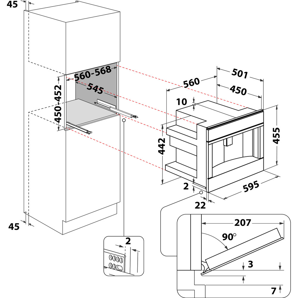 Bauknecht KMT11 F45 Einbau-Kaffeevollautomat Schwarzglas