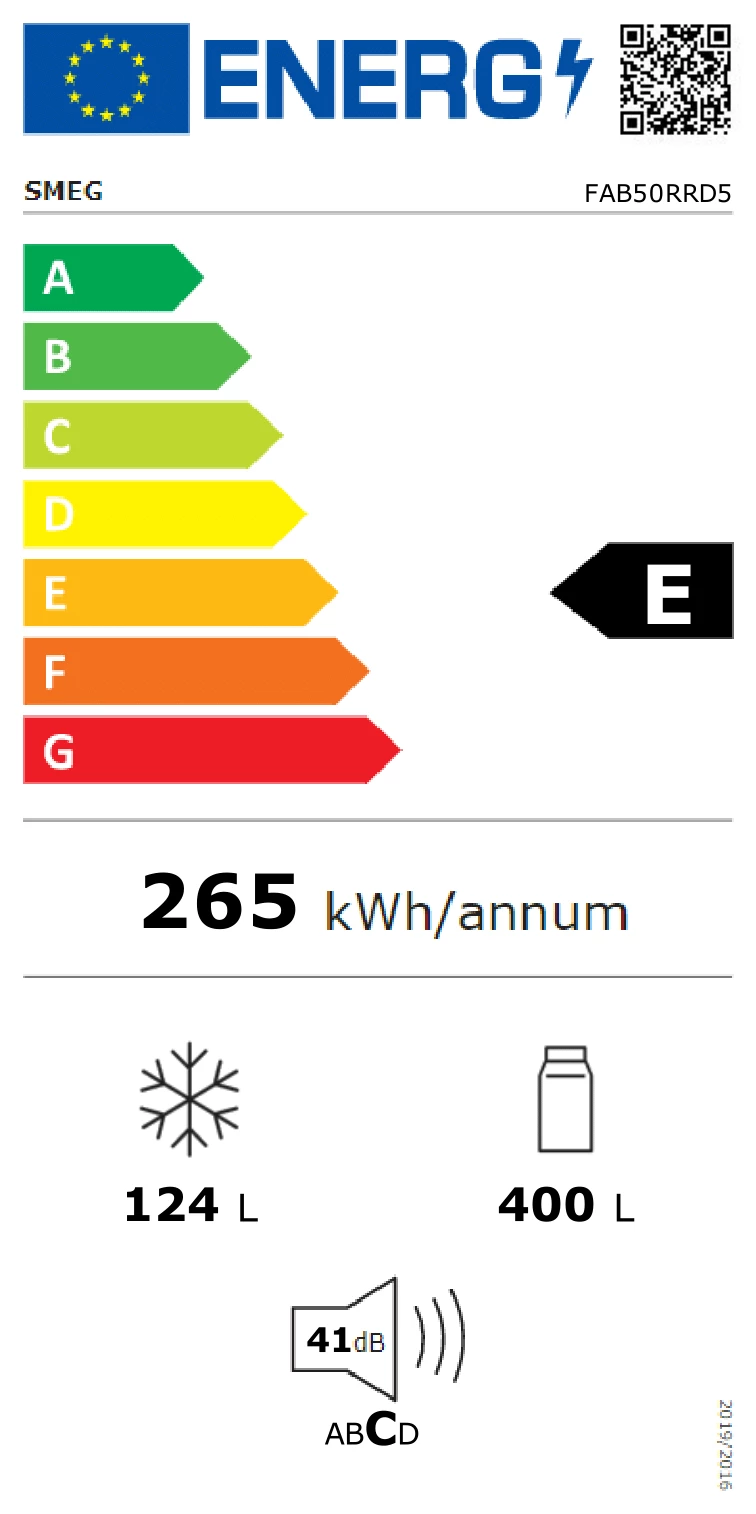 Energy Class E - Full EU energy label
