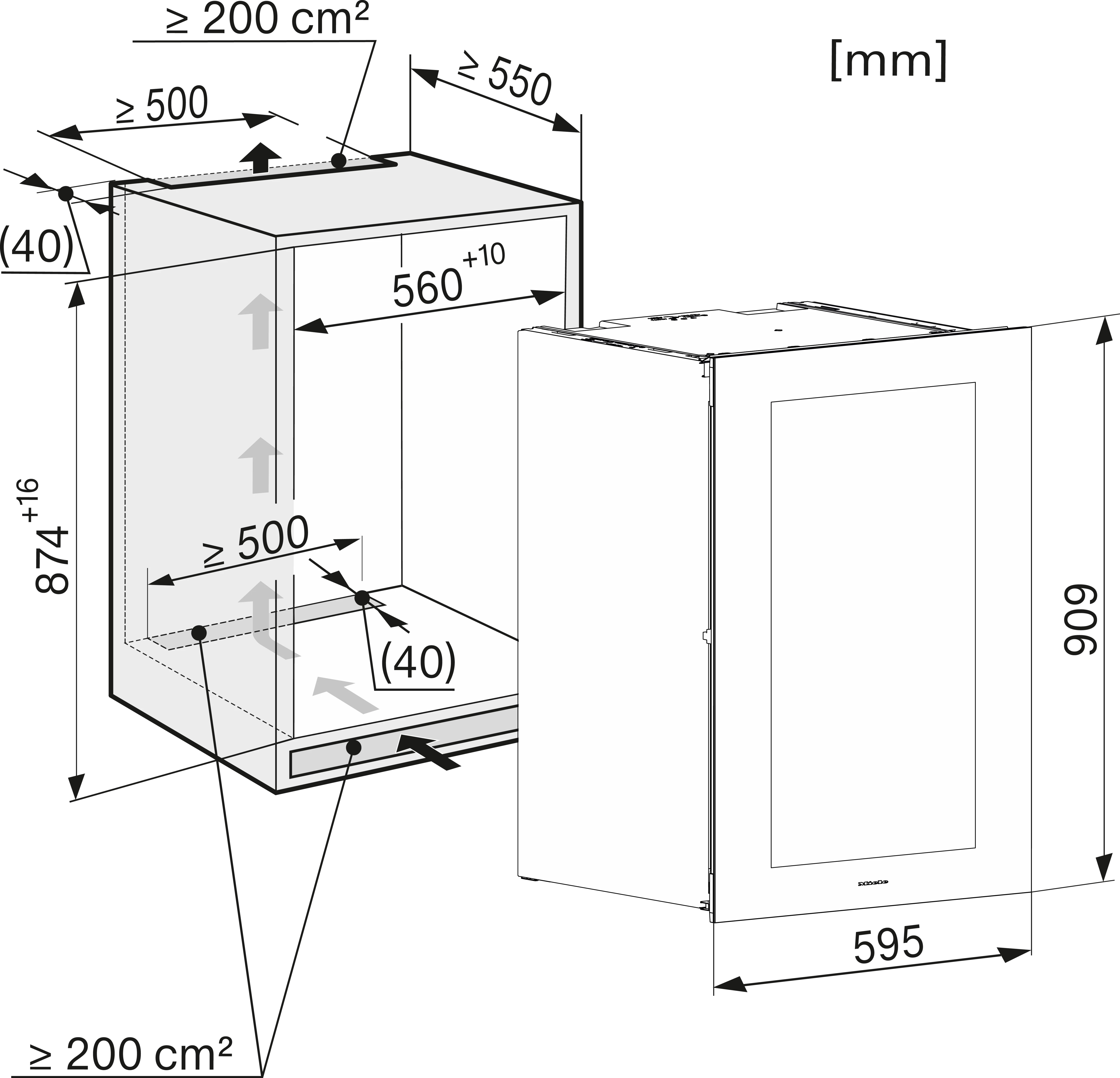 Miele KWT 6422 iG-1 Einbau-Weintemperierschrank Obsidianschwarz