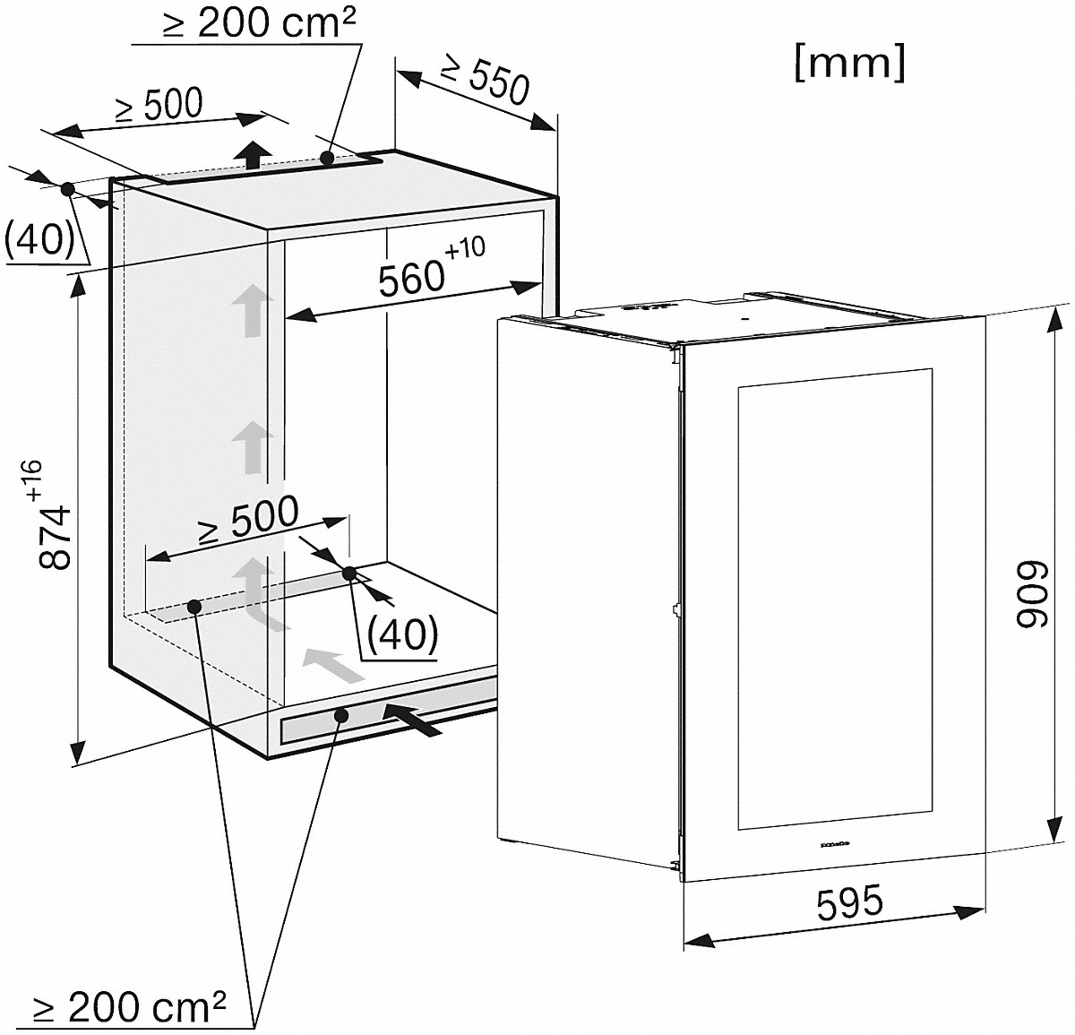 Miele KWT 6422 iG Einbau-Weintemperierschrank Graphitgrau