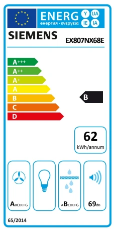 Energy Class B - Full EU energy label