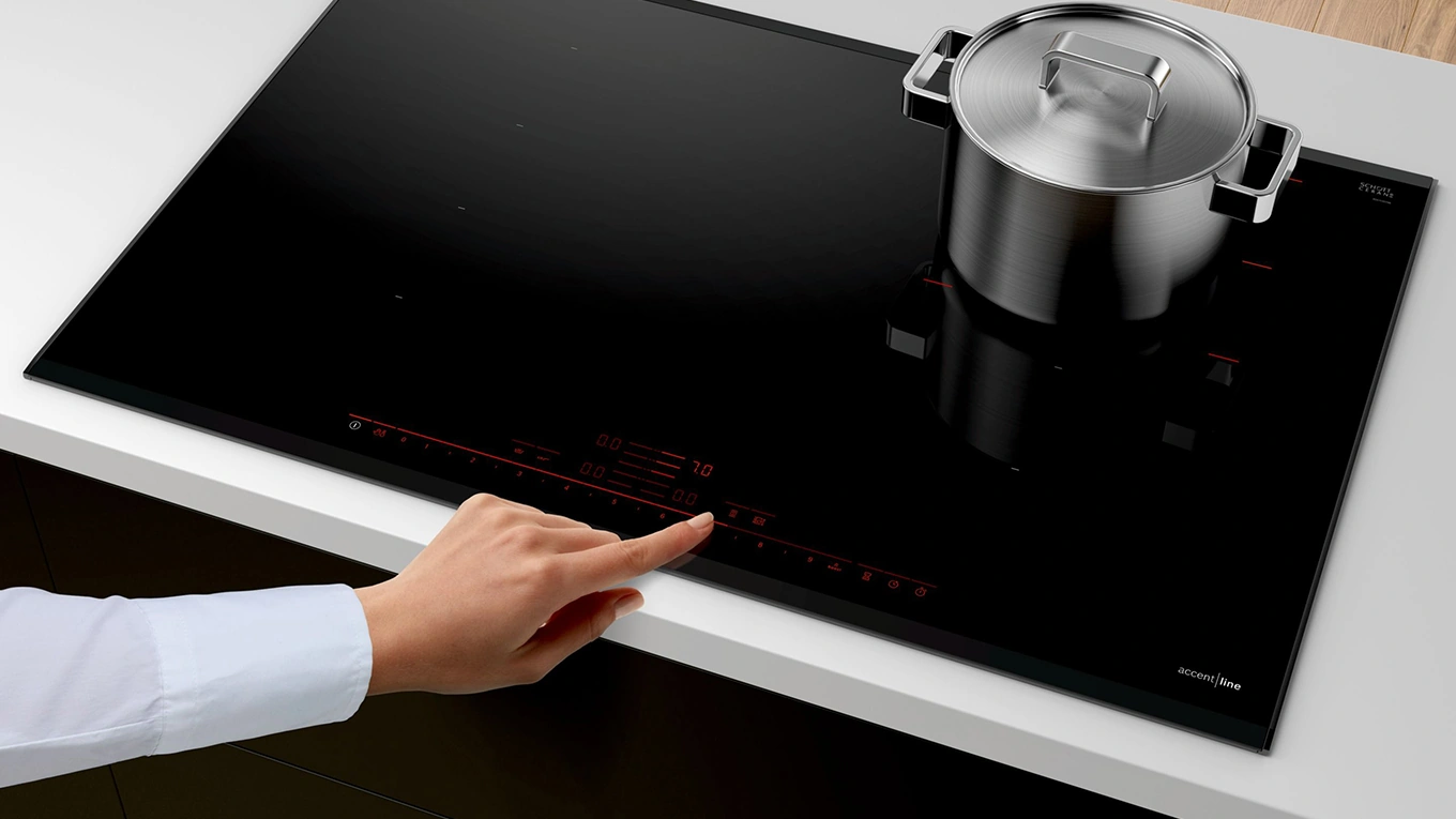 Bosch Induktionskochfeld Beispiel einer Touch bedienung am bosch induktionskochfeld