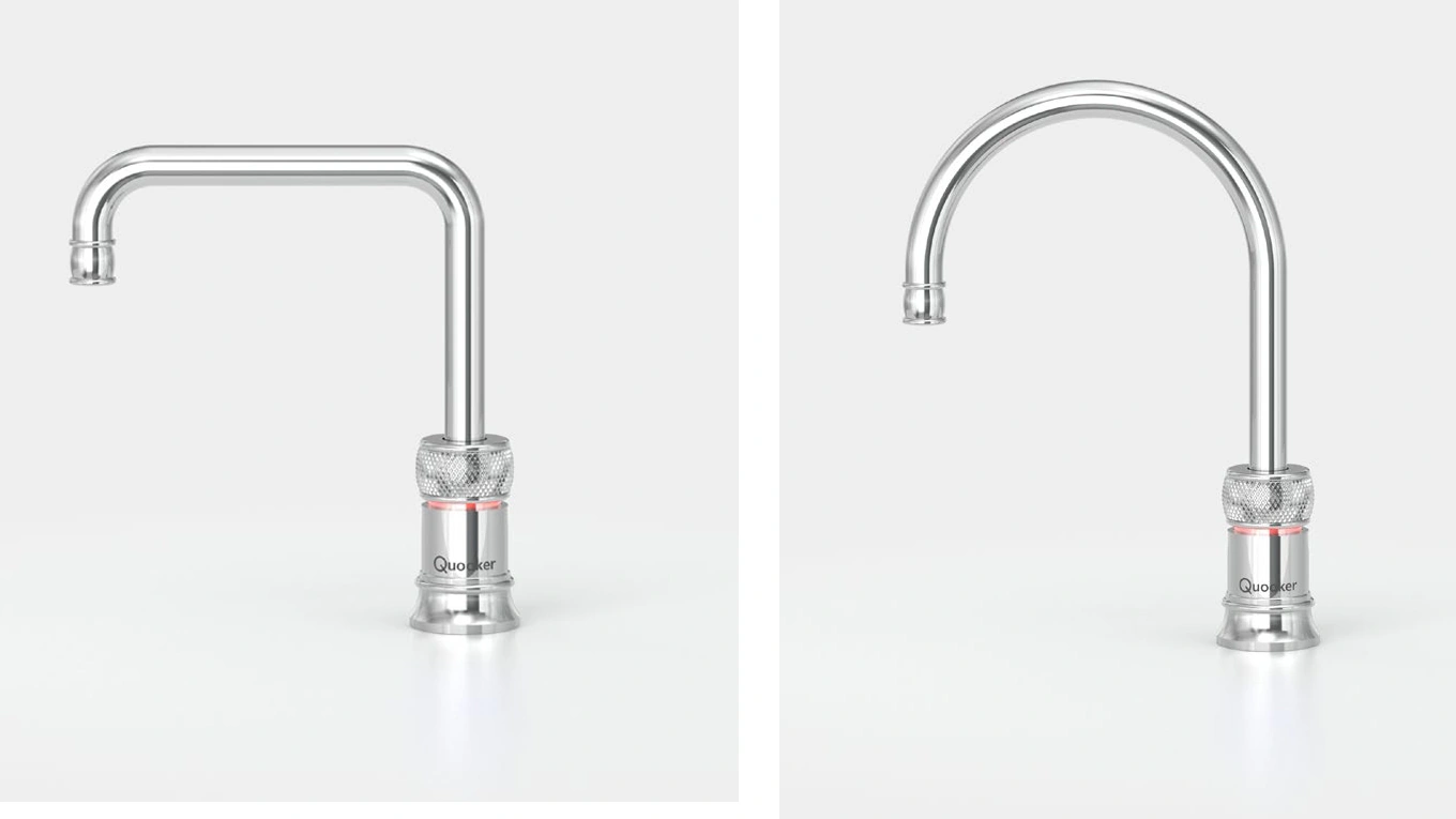 quooker classic nordic wasserhahn bildvergleich vom quooker classic nordic wasserhahn in eckig und rund