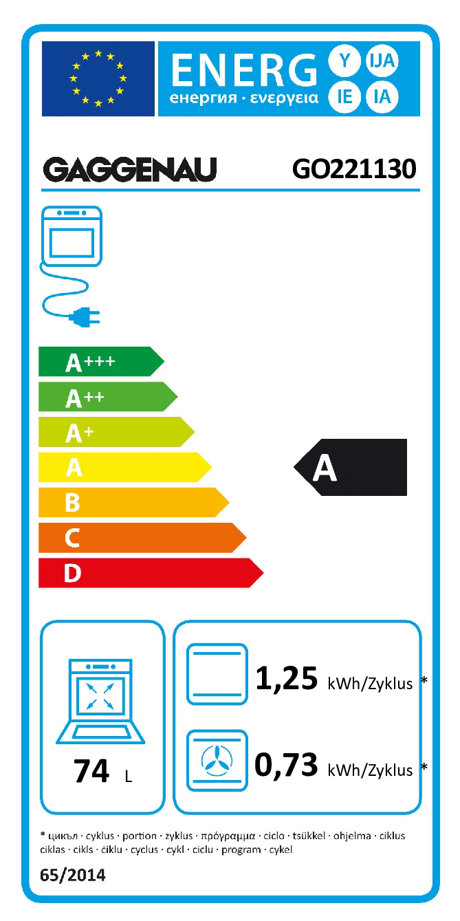 Energieklasse A - Vollständiges EU-Energielabel